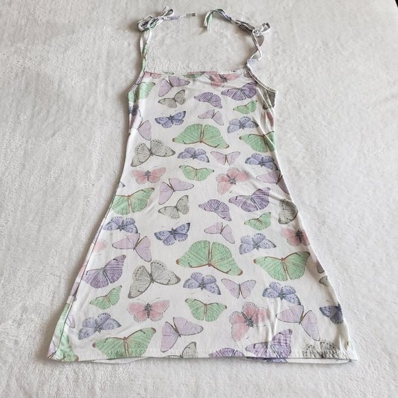 PRETTYLITTLETHING Bodycon Butterfly Print Spaghetti Strap Mini Dress Sz 4 - Picture 4 of 12